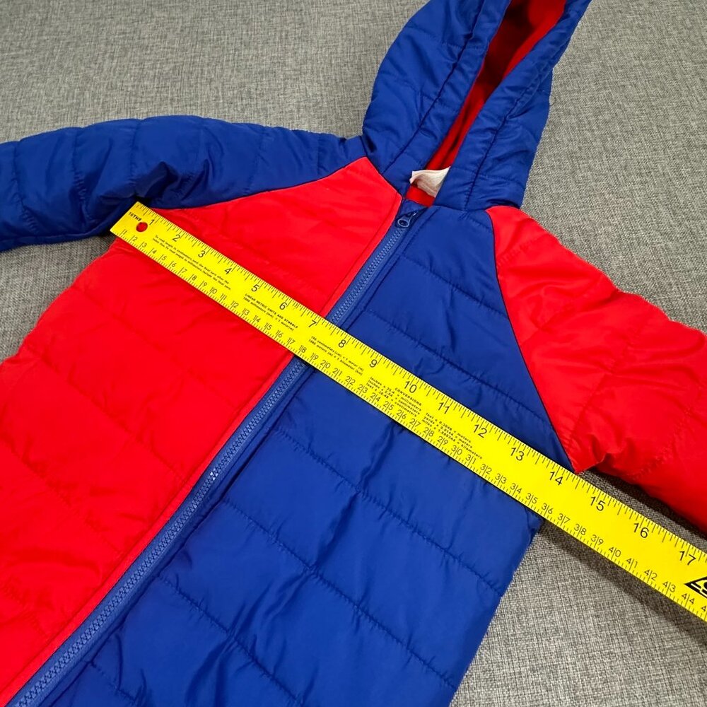 NEW!‎ First Impressions Baby Hooded Snowsuit Winter Jumpsuit Blue Red 18 months - Picture 8 of 14